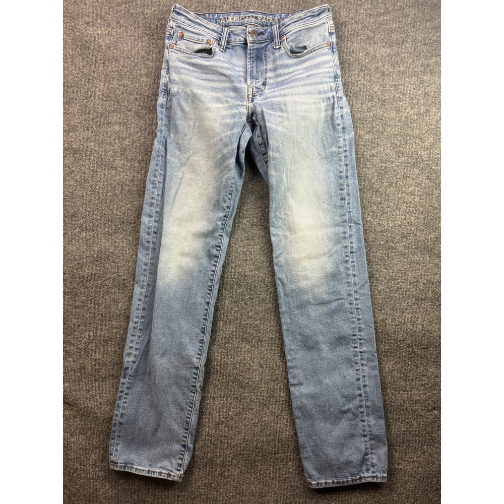 American Eagle Original Straight Mens 30x31 Light Blue Airflex+ Stretch Jeans